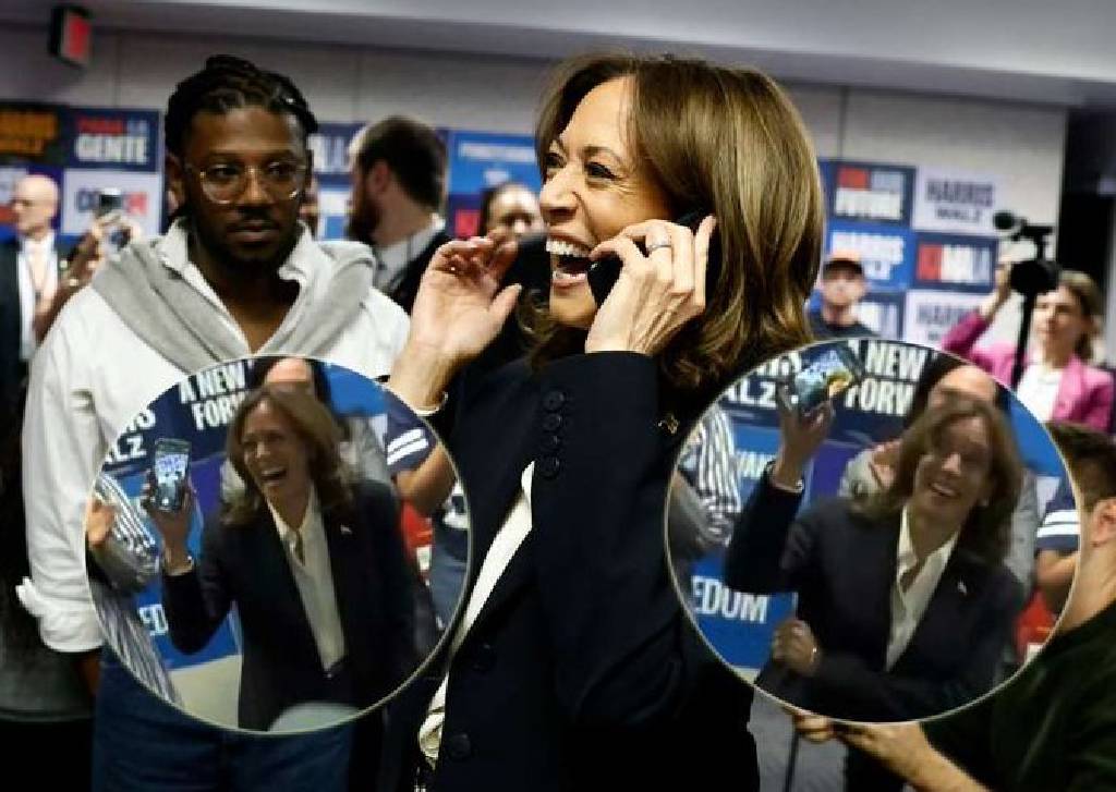 Seçim gecesine damga vuran telefon! Kamala Harris sosyal medyanın diline düştü…