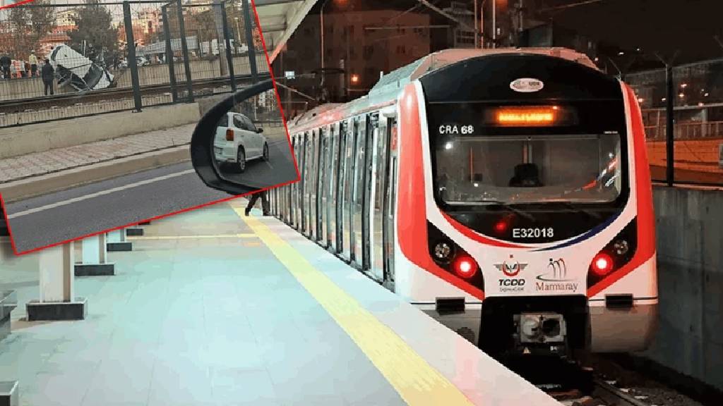 Demiryoluna araç düştü! Marmaray Seferlerinde aksama