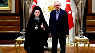 Cumhurbaşkanı Erdoğan, yoğun mesaisi kapsamında Rum Fener Patriği Bartholomeos'u Cumhurbaşkanlığı Külliyesi'nde kabul etti