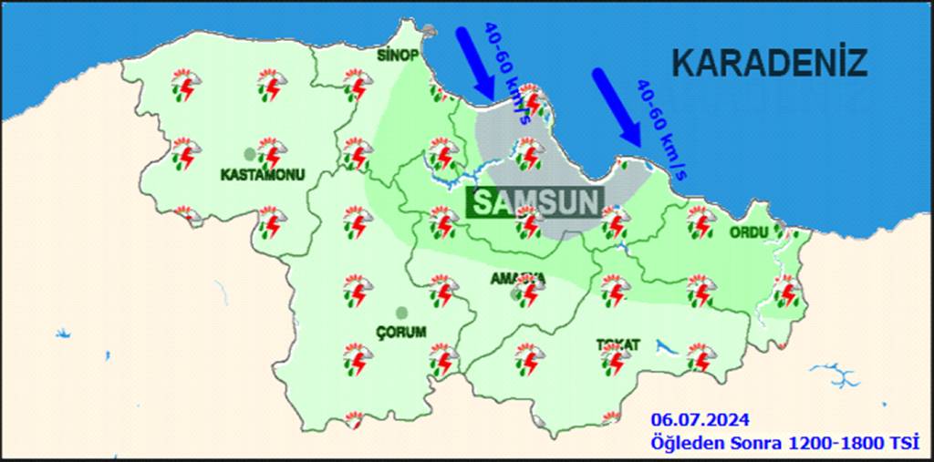 Orta Karadeniz’e sağanak yağışlar için uyarı