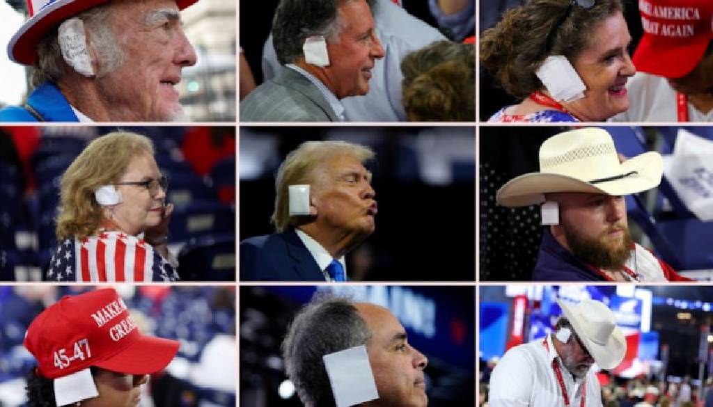 Donald Trump'a ilginç destek... Kulaklarını bandajladılar!