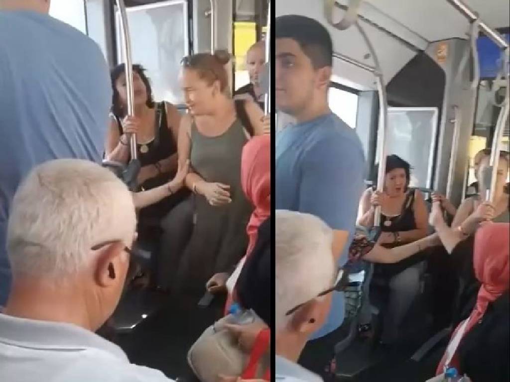 Bursa'da otobüste yer tartışması: Kadınlar arasında alevlenen kavga kamerada!