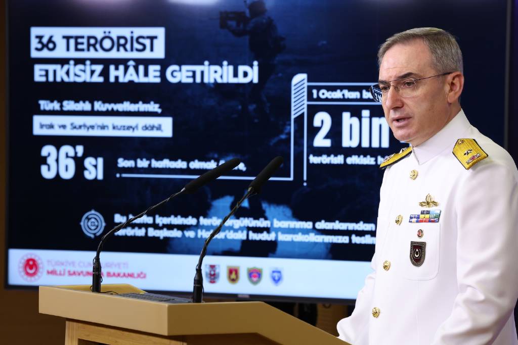 Irak ve Suriye'nin kuzeyi dahil son bir haftada 36 terörist etkisiz hale getirildi
