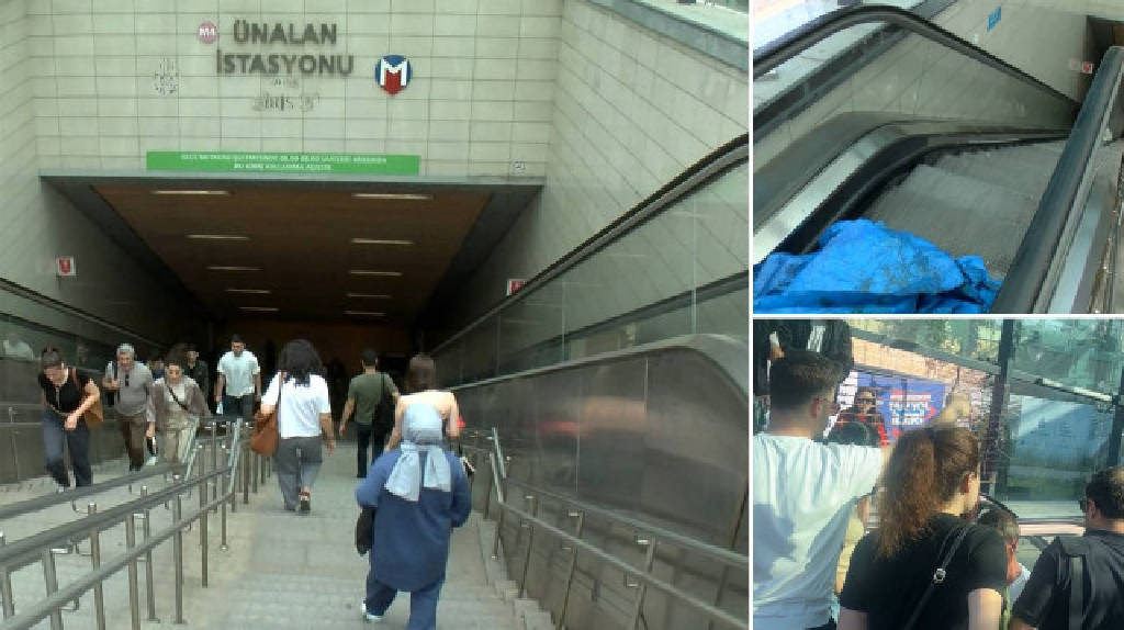 Metroda yürüyen merdiven kırıldı: Yoğunluk oluştu
