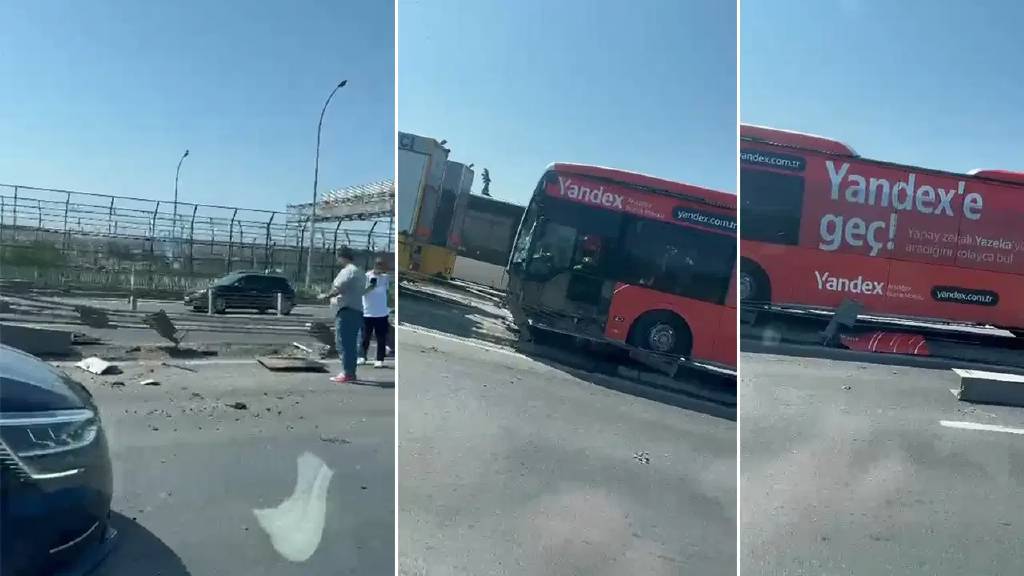 Haliç Köprüsü'nde metrobüs kazası