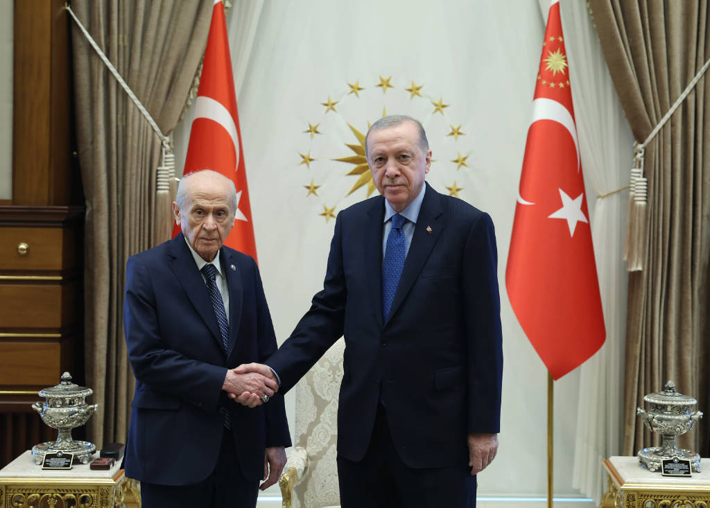 Cumhurbaşkanı Erdoğan, MHP liderini Beştepe'de kabul etti