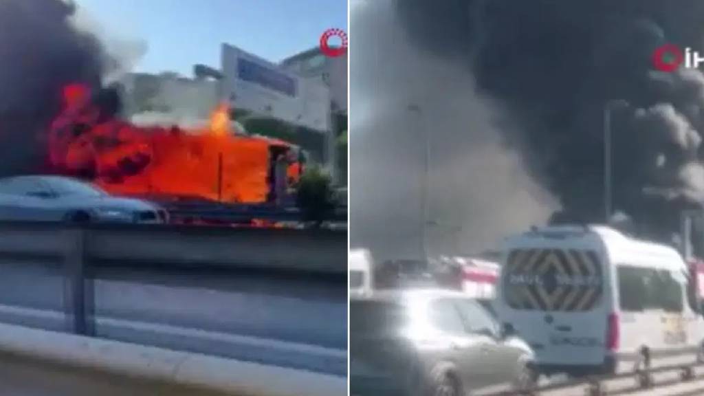 Bakırköy'de metrobüs yangını: Ekipler sevk edildi!