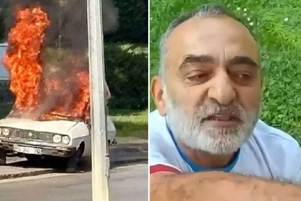 TBMM önünde aracını ateşe veren M.E.F. (57) suç makinesi çıktı