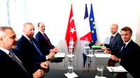  Erdoğan, Fransa Cumhurbaşkanı Emmanuel Macron ile bir araya geldi