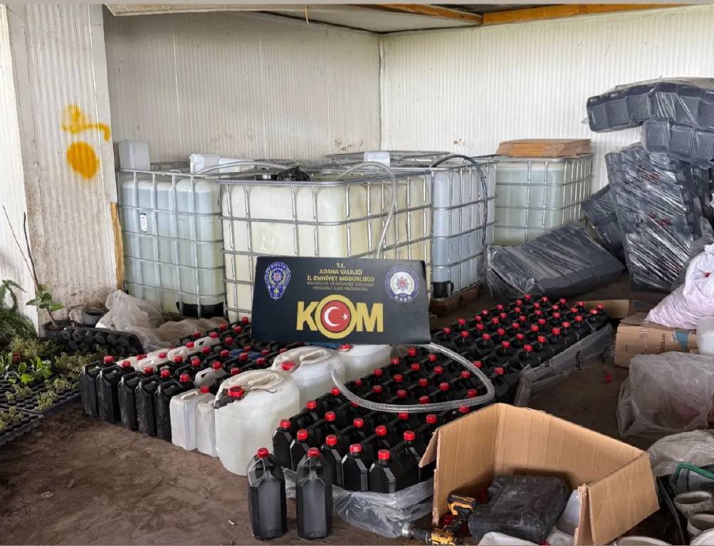 Adana merkezli 5 ilde 16 ton kaçak etil alkol ele geçirildi