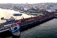 Galata Köprüsü'nde Filistin yürüyüşü