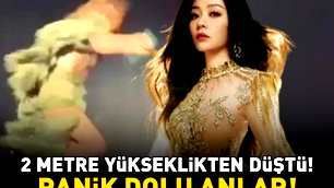 Jane Zhang konserde yaklaşık 2 metre yükseklikten düştü