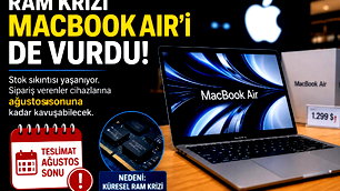 Ram sorunları Macbook Air'i de etkiledi